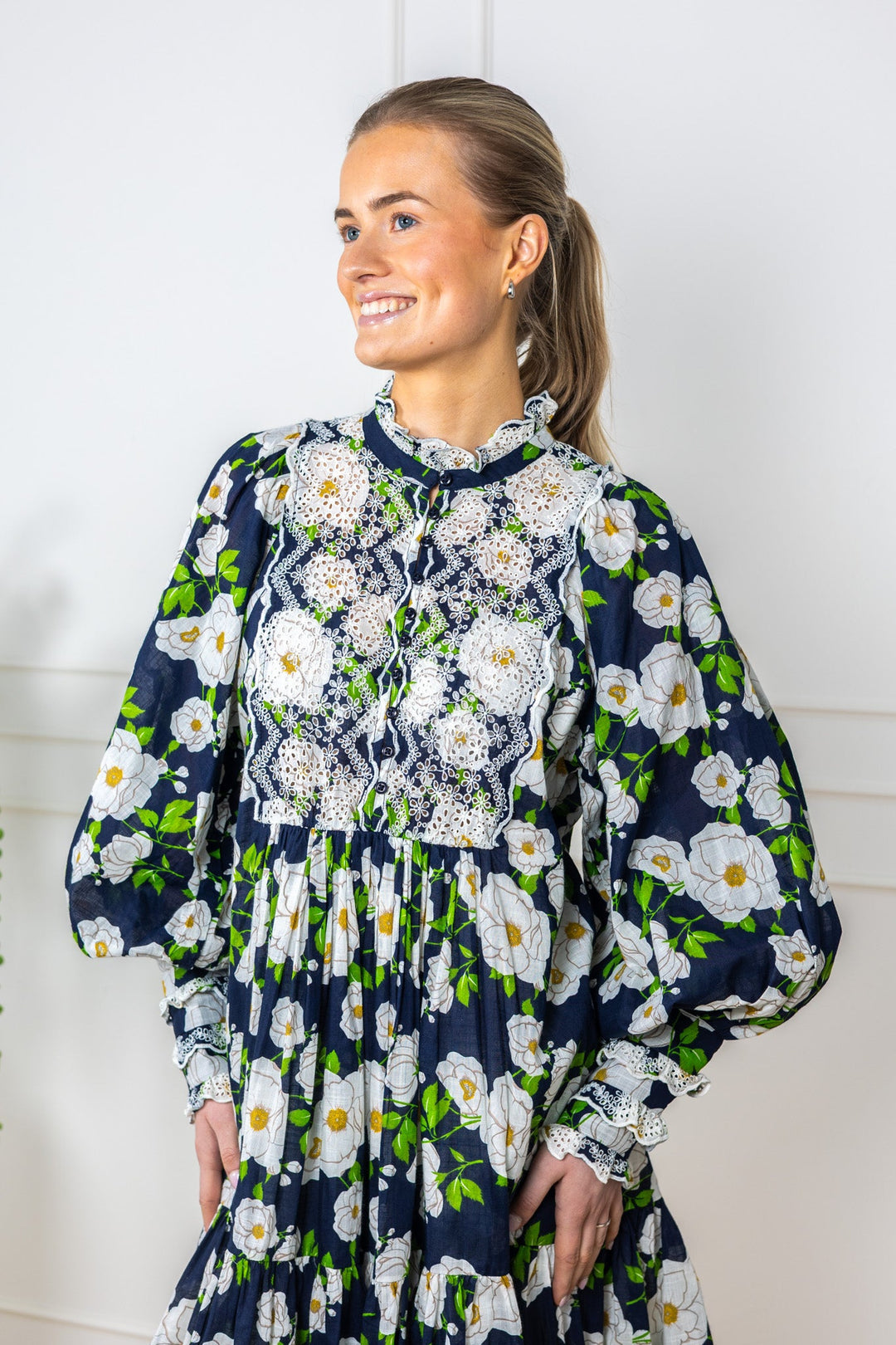 Cotton Slub Shift Dress Bright Garden | Kjoler | Smuk