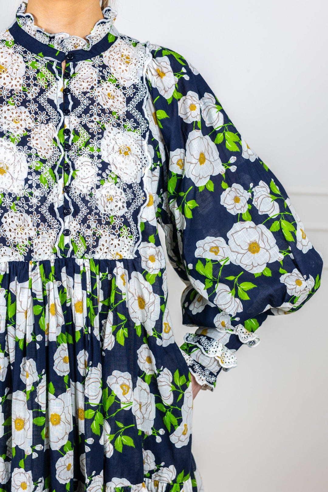 Cotton Slub Shift Dress Bright Garden | Kjoler | Smuk