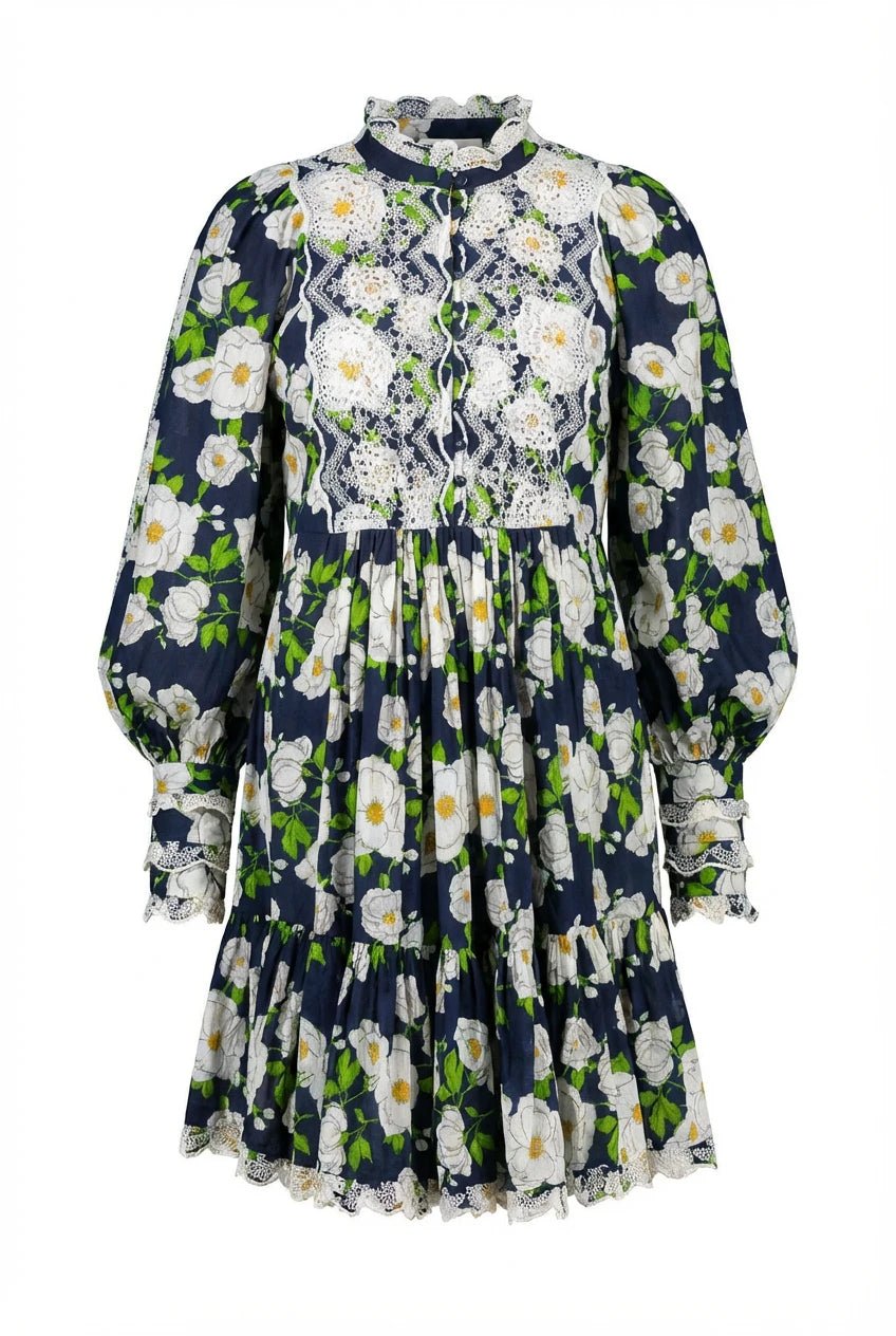 Cotton Slub Shift Dress Bright Garden | Kjoler | Smuk