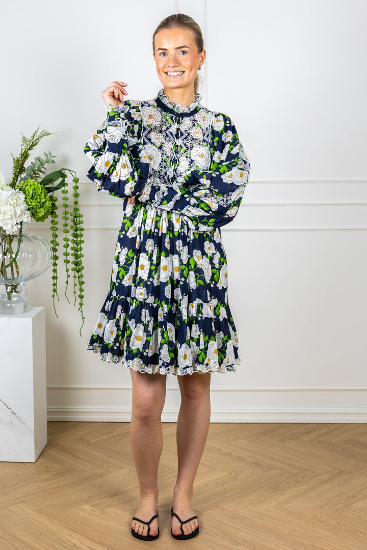 Cotton Slub Shift Dress Bright Garden | Kjoler | Smuk