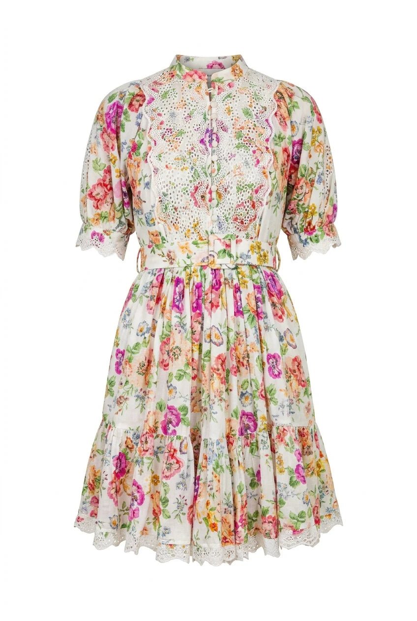 Cotton Slub Shift Dress Flora | Kjoler | Smuk