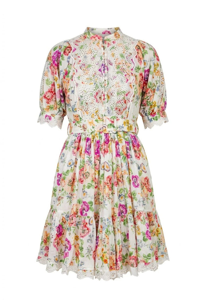 Cotton Slub Shift Dress Flora | Kjoler | Smuk