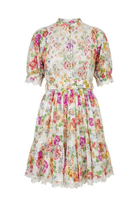 Cotton Slub Shift Dress Flora