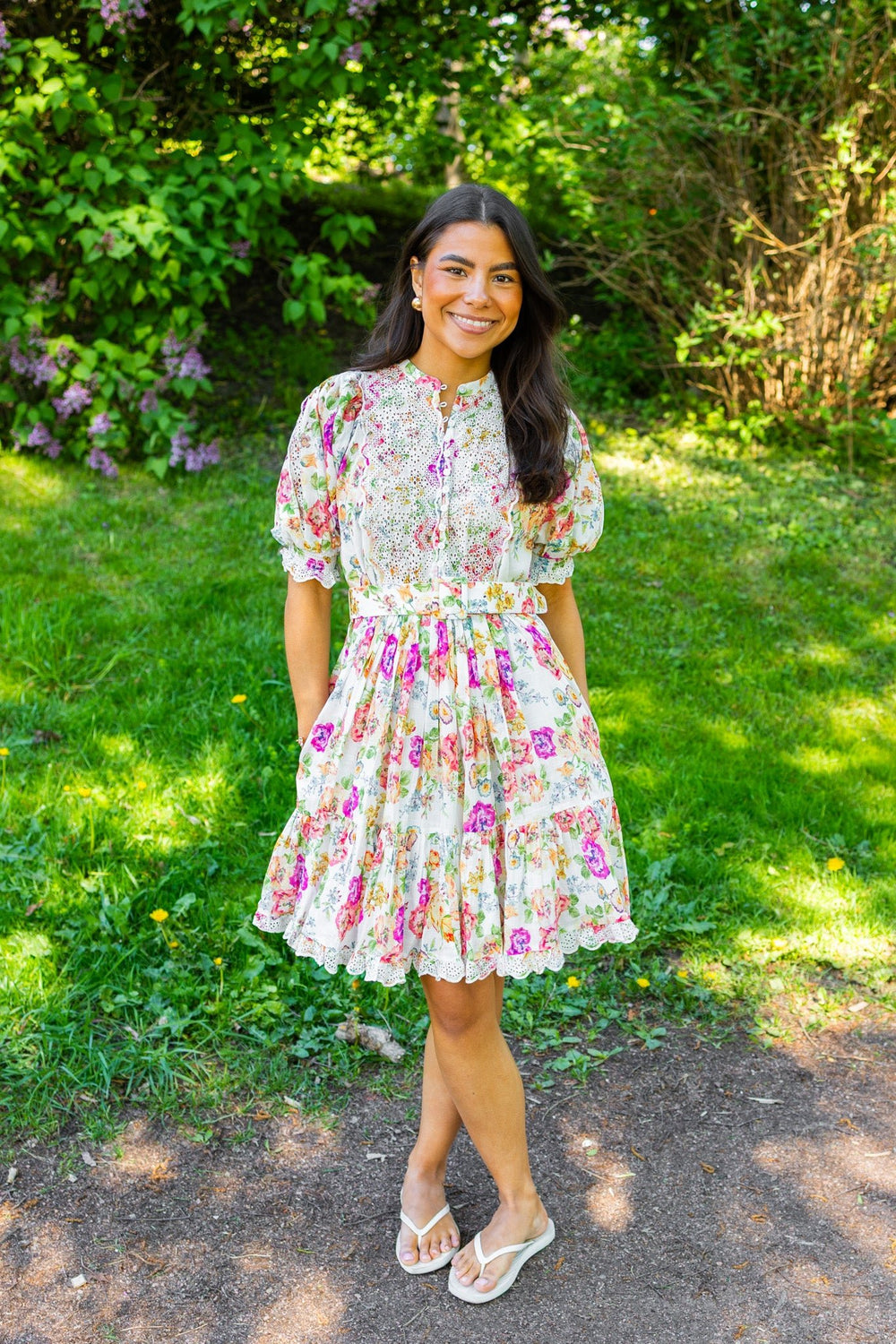Cotton Slub Shift Dress Flora | Kjoler | Smuk