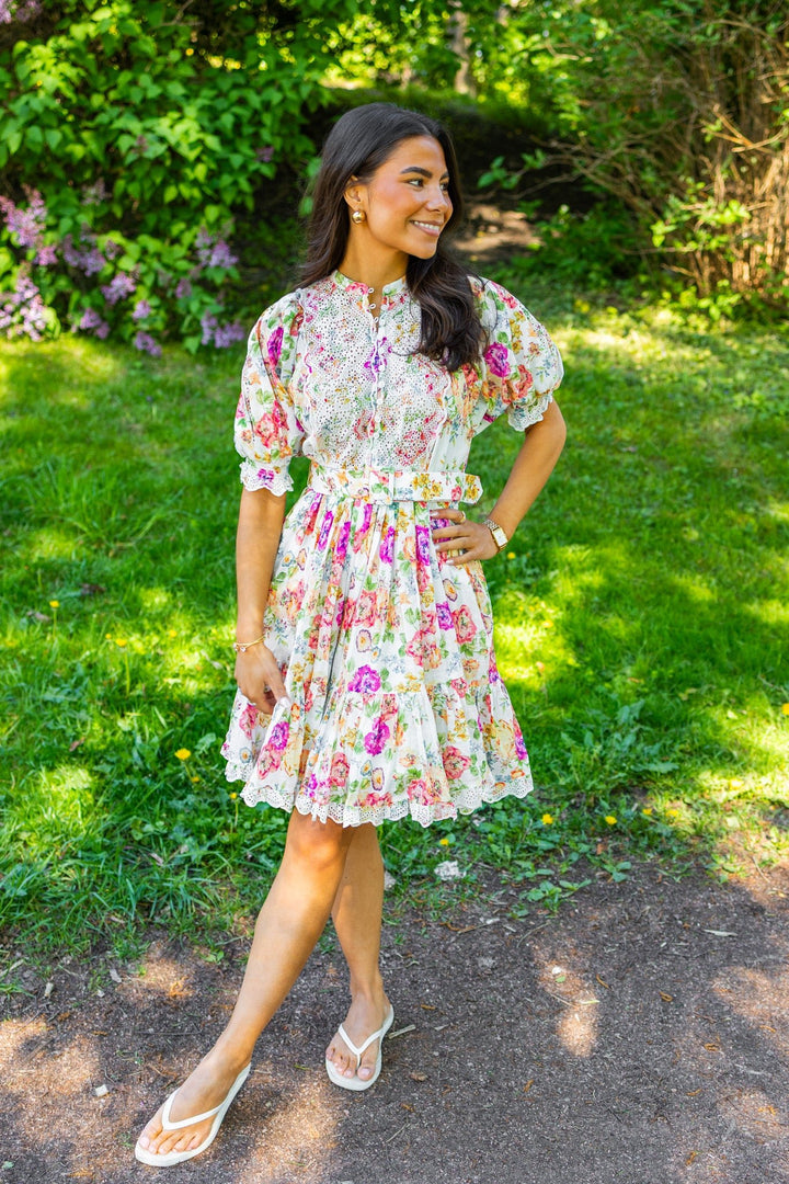 Cotton Slub Shift Dress Flora | Kjoler | Smuk