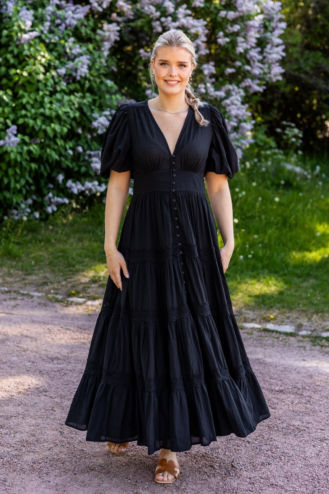 ByTiMo - Cotton Slub Tiered Dress Black - Smuk ByTiMo - Cotton Slub Tiered Dress Black - Smuk