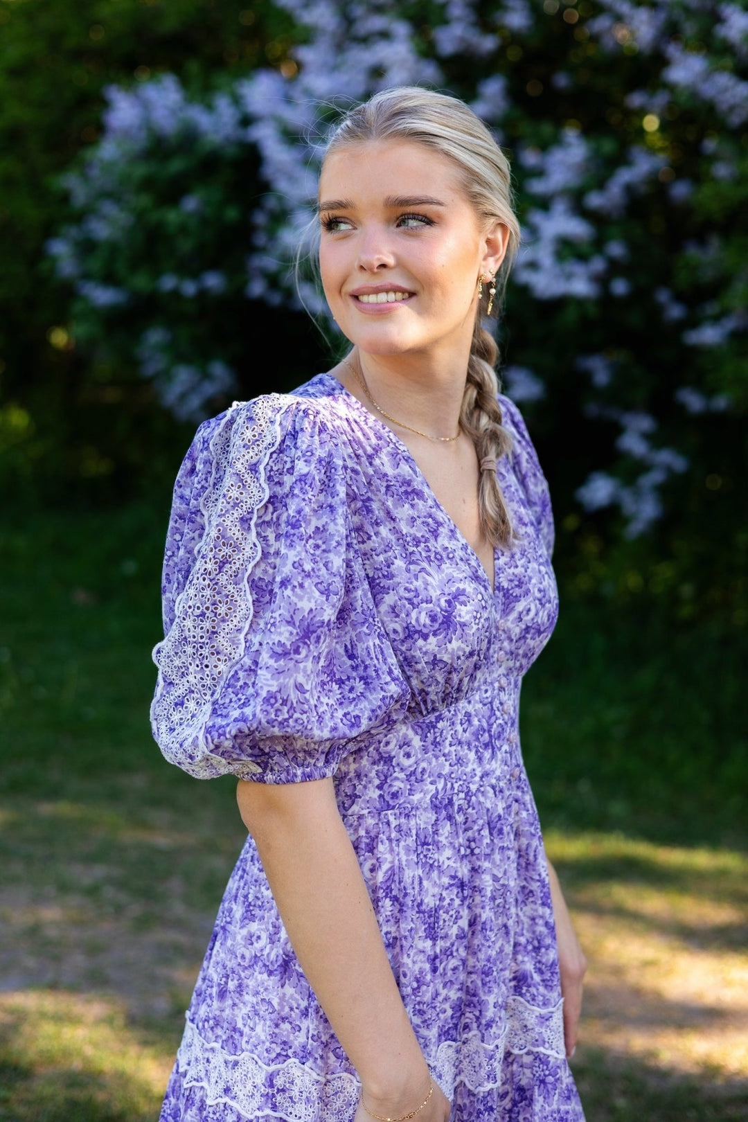 Cotton Slub Tiered Dress Purple Dream | Kjoler | Smuk - Dameklær på nett