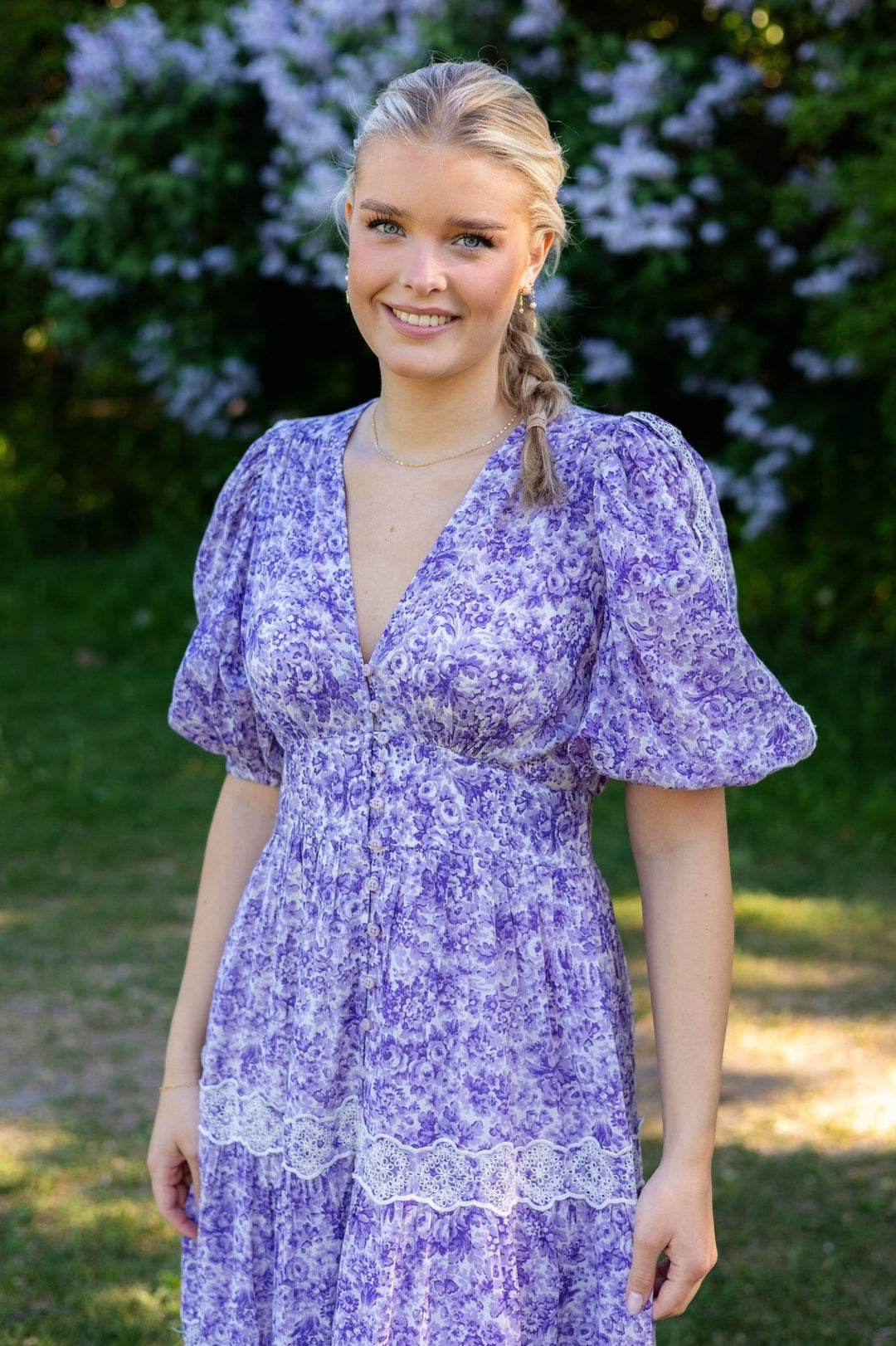 Cotton Slub Tiered Dress Purple Dream | Kjoler | Smuk - Dameklær på nett