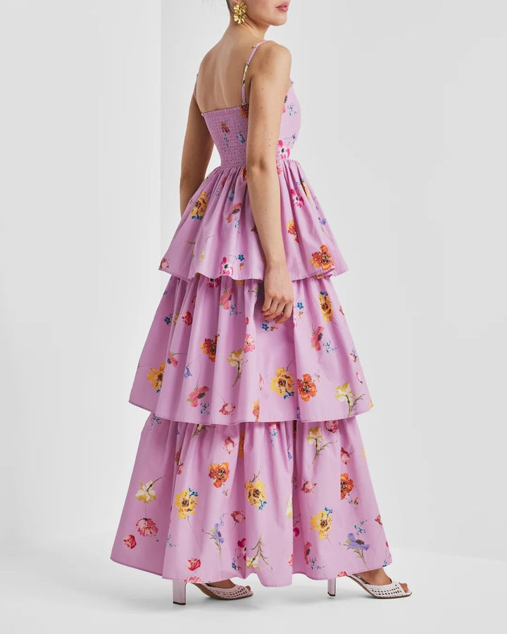 Cotton Taffeta Bandeau Dress Pink Bloom | Kjoler | Smuk