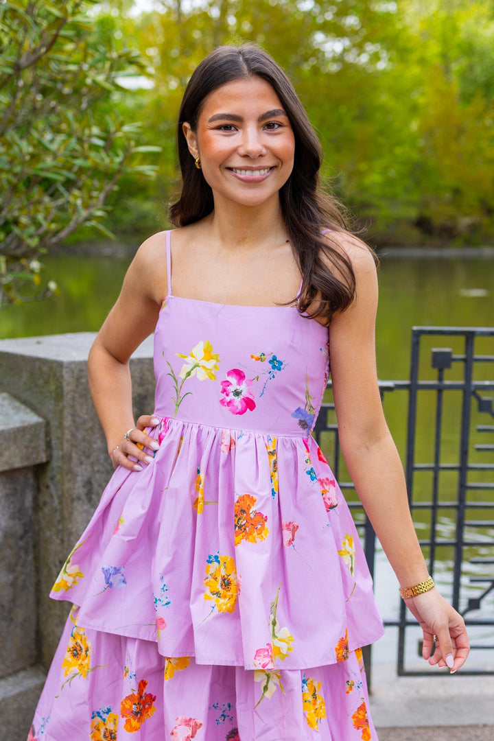 Cotton Taffeta Bandeau Dress Pink Bloom | Kjoler | Smuk