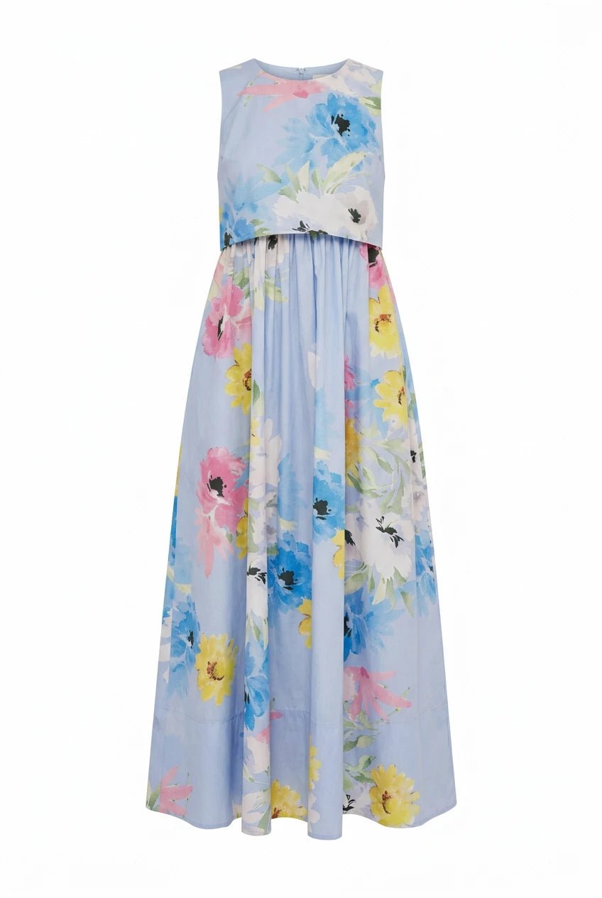 Cotton Taffeta Maxi Dress Sky Breeze | Kjoler | Smuk