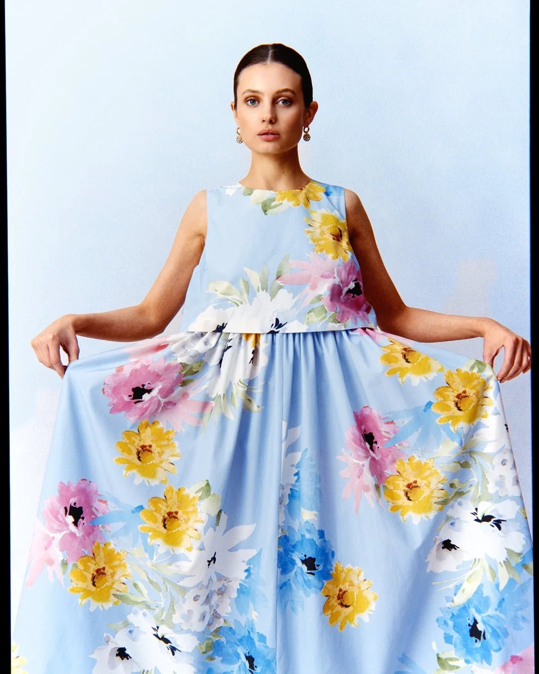Cotton Taffeta Maxi Dress Sky Breeze | Kjoler | Smuk