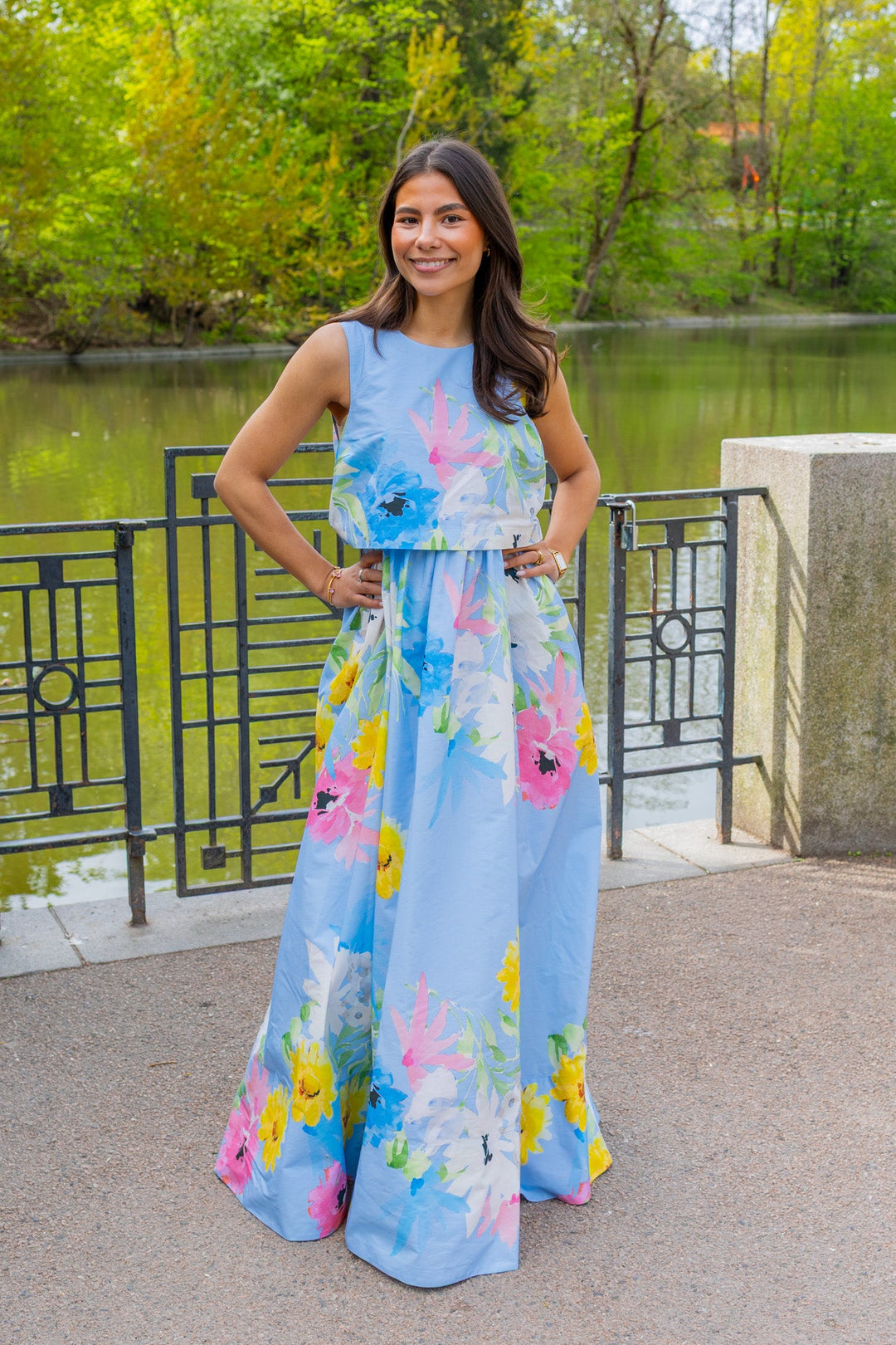 Cotton Taffeta Maxi Dress Sky Breeze | Kjoler | Smuk