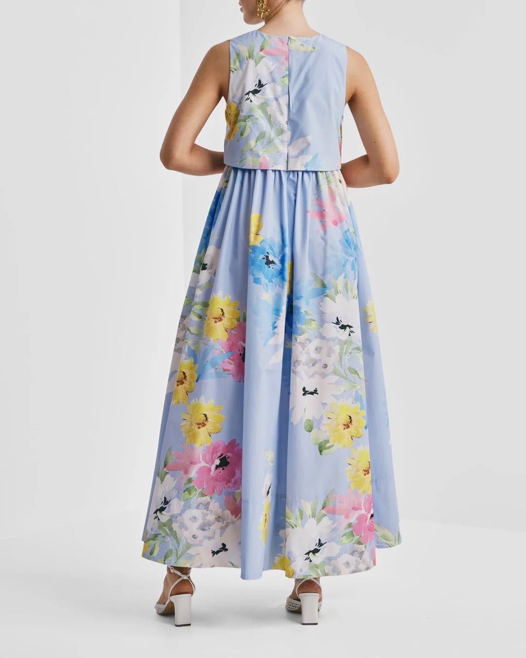 Cotton Taffeta Maxi Dress Sky Breeze | Kjoler | Smuk