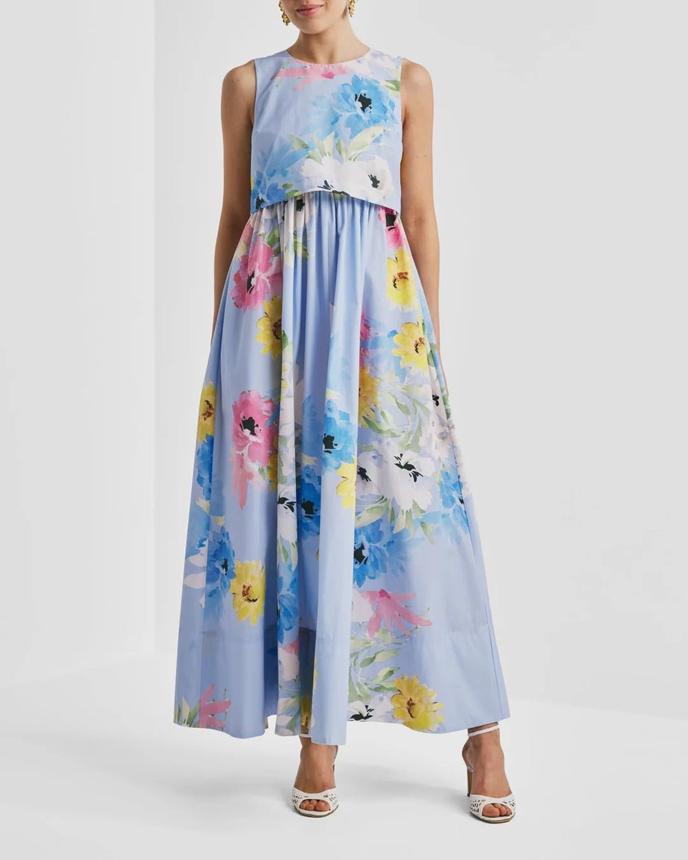 Cotton Taffeta Maxi Dress Sky Breeze | Kjoler | Smuk