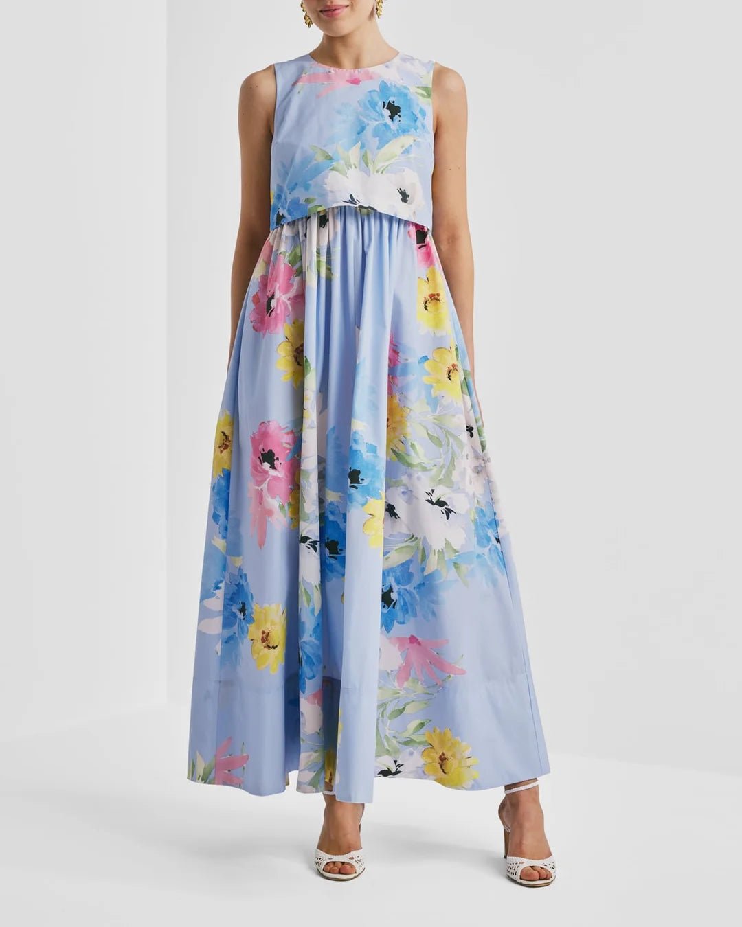 Cotton Taffeta Maxi Dress Sky Breeze | Kjoler | Smuk