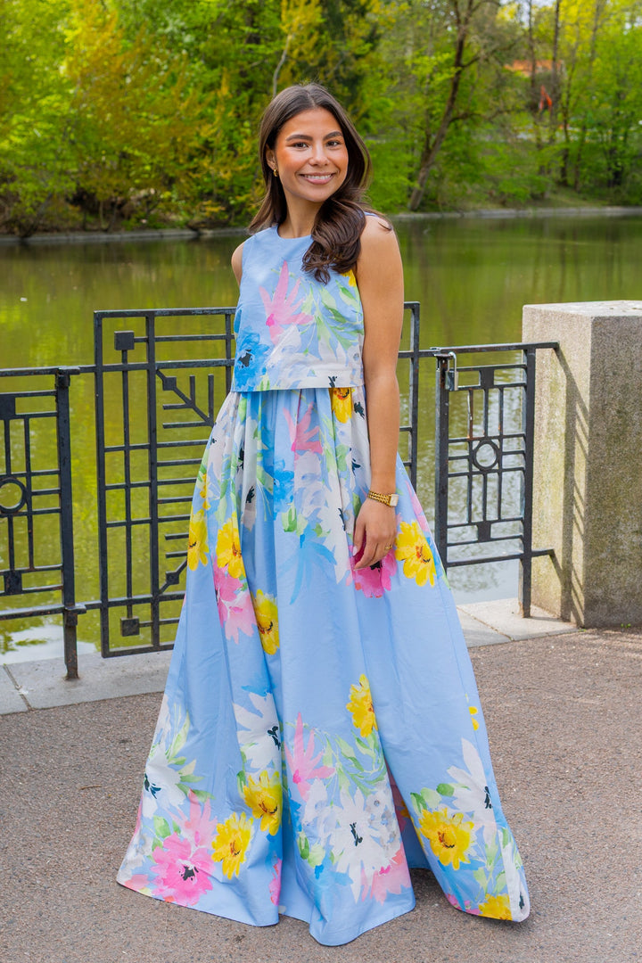 Cotton Taffeta Maxi Dress Sky Breeze | Kjoler | Smuk