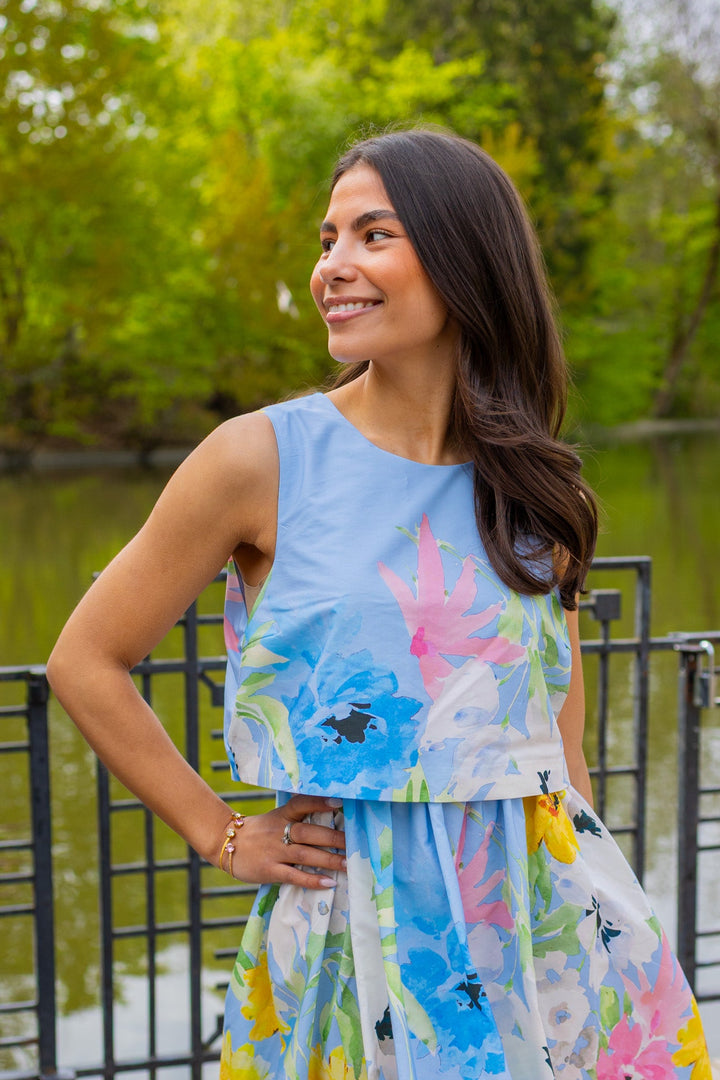 Cotton Taffeta Maxi Dress Sky Breeze | Kjoler | Smuk