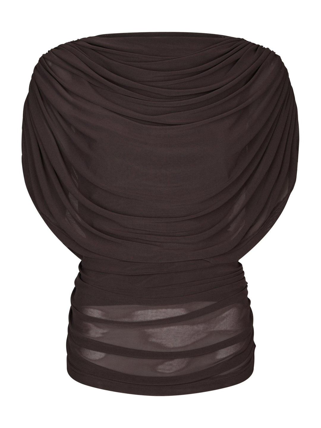 Cottuna Drapy Mesh Top Brown | Topper | Smuk