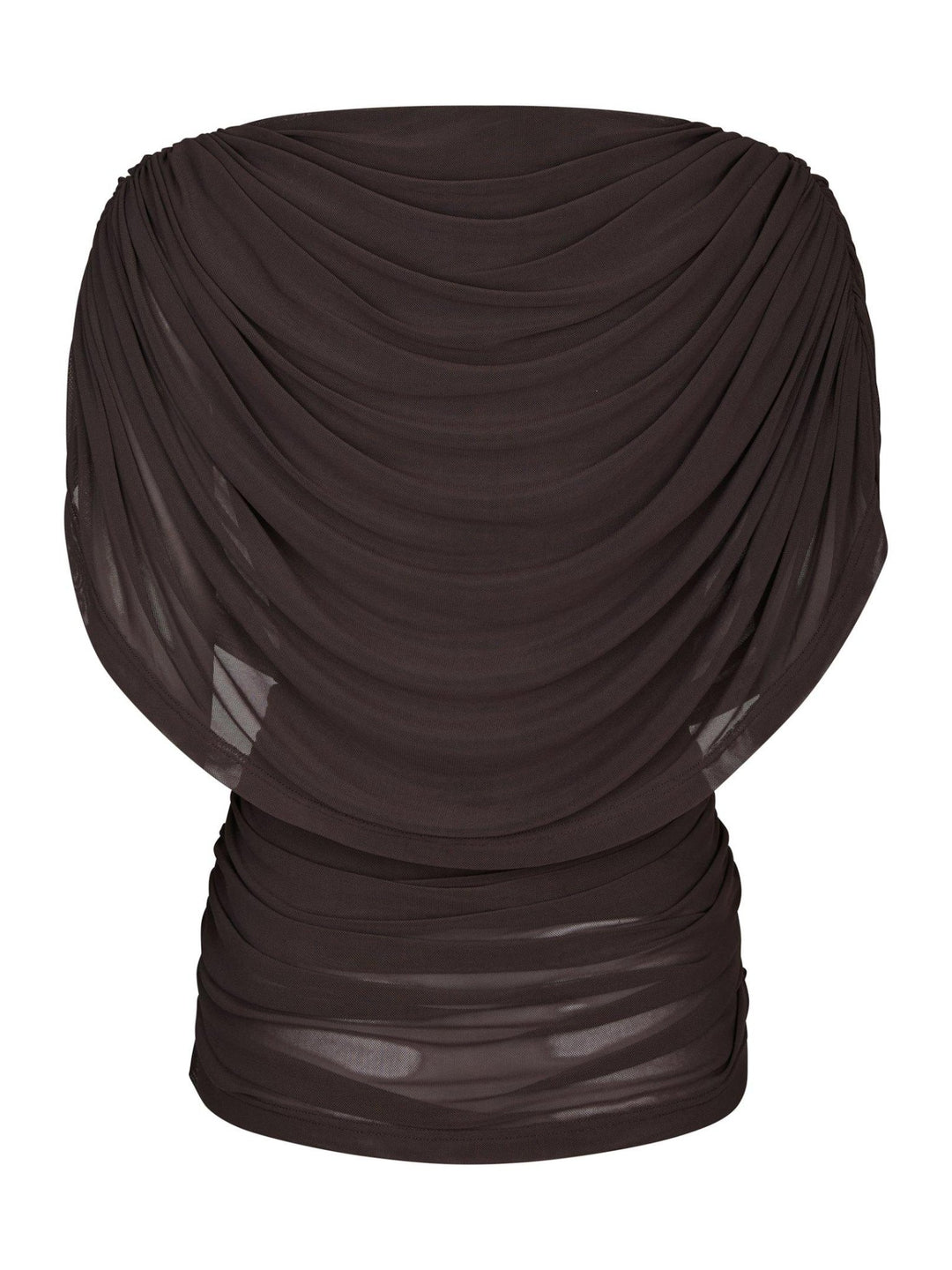 Cottuna Drapy Mesh Top Brown | Topper | Smuk