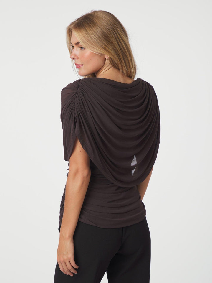 Cottuna Drapy Mesh Top Brown | Topper | Smuk