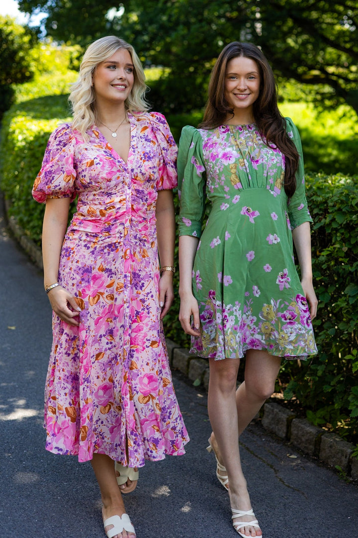 Crepe Mini Dress Green Field | Kjoler | Smuk - Dameklær på nett