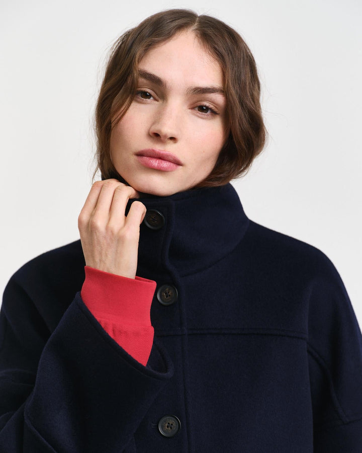 Cropped Wool Jacket Evening Blue | Yttertøy | Smuk - Dameklær på nett
