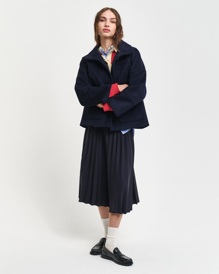 Cropped Wool Jacket Evening Blue | Yttertøy | Smuk - Dameklær på nett