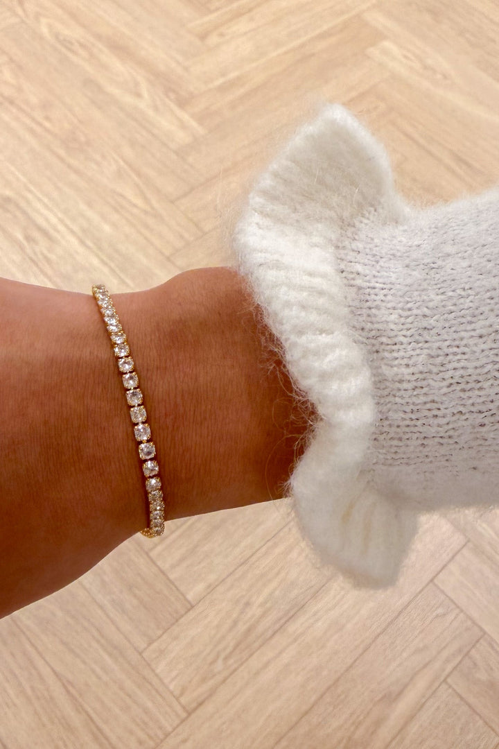 Crystal Tennis Bracelet Pale Gold | Accessories | Smuk