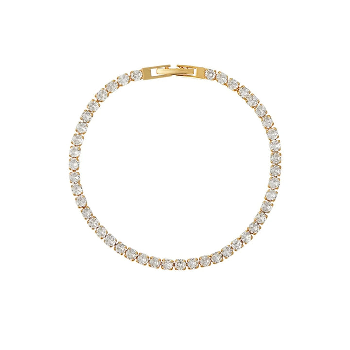Crystal Tennis Bracelet Pale Gold | Accessories | Smuk - Dameklær på nett