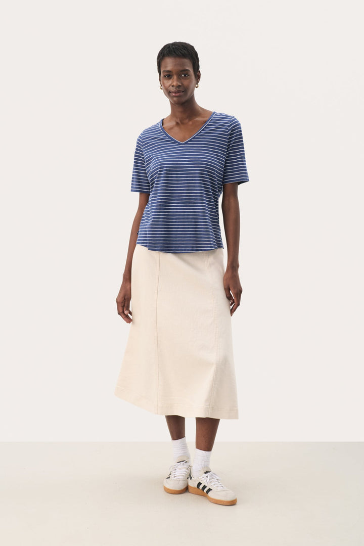 Curliapw T-Shirt Oceana Eggnog Stripe | Topper | Smuk - Dameklær på nett