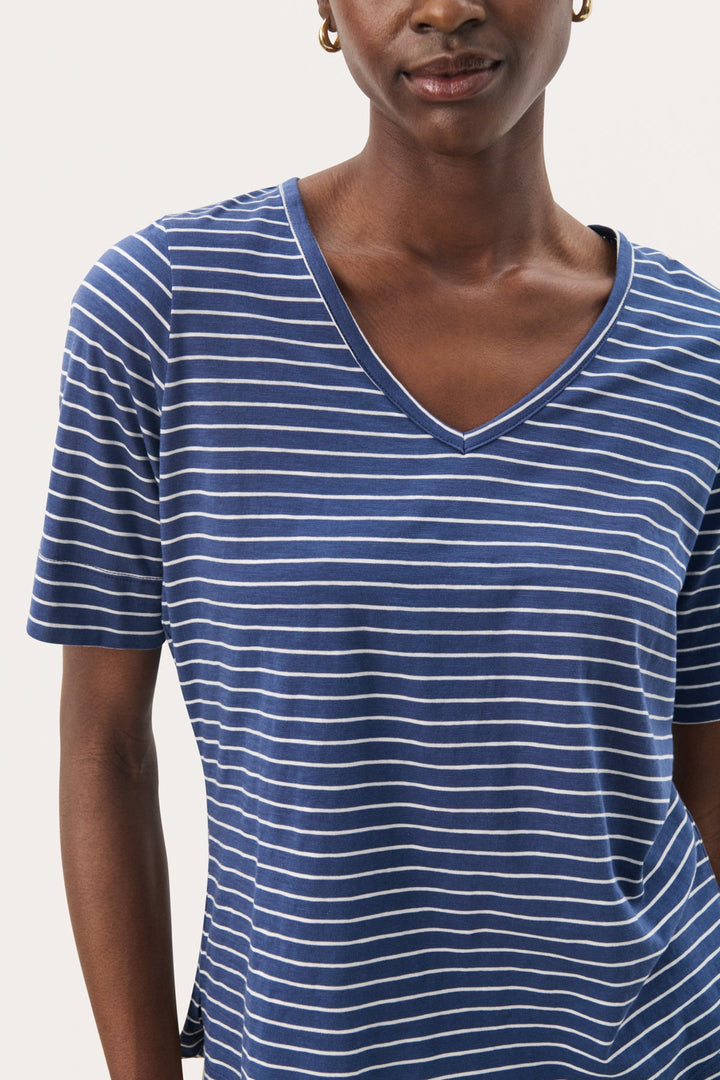 Curliapw T-Shirt Oceana Eggnog Stripe | Topper | Smuk - Dameklær på nett