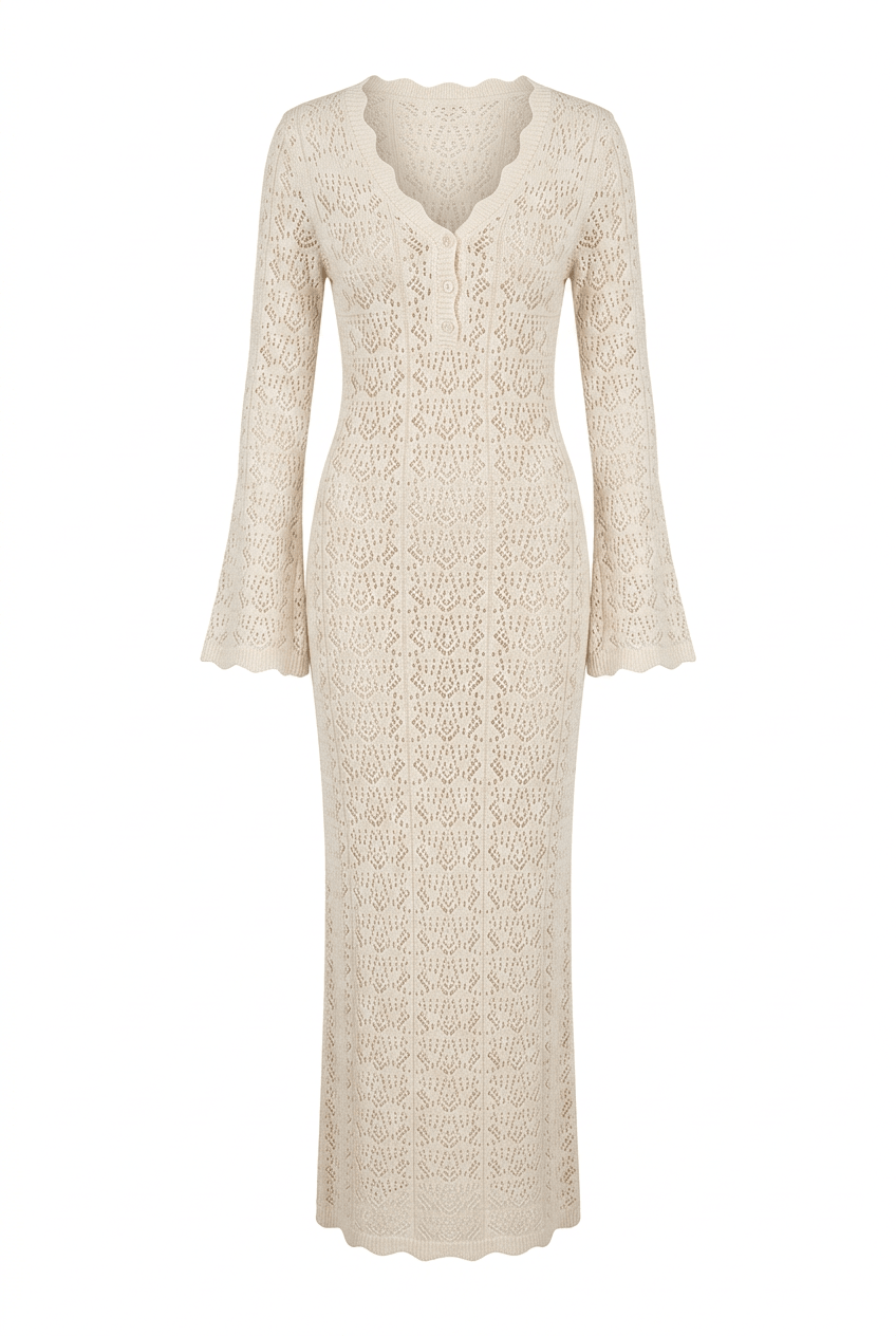 Dagmar Maxi Dress Off White | Kjoler | Smuk
