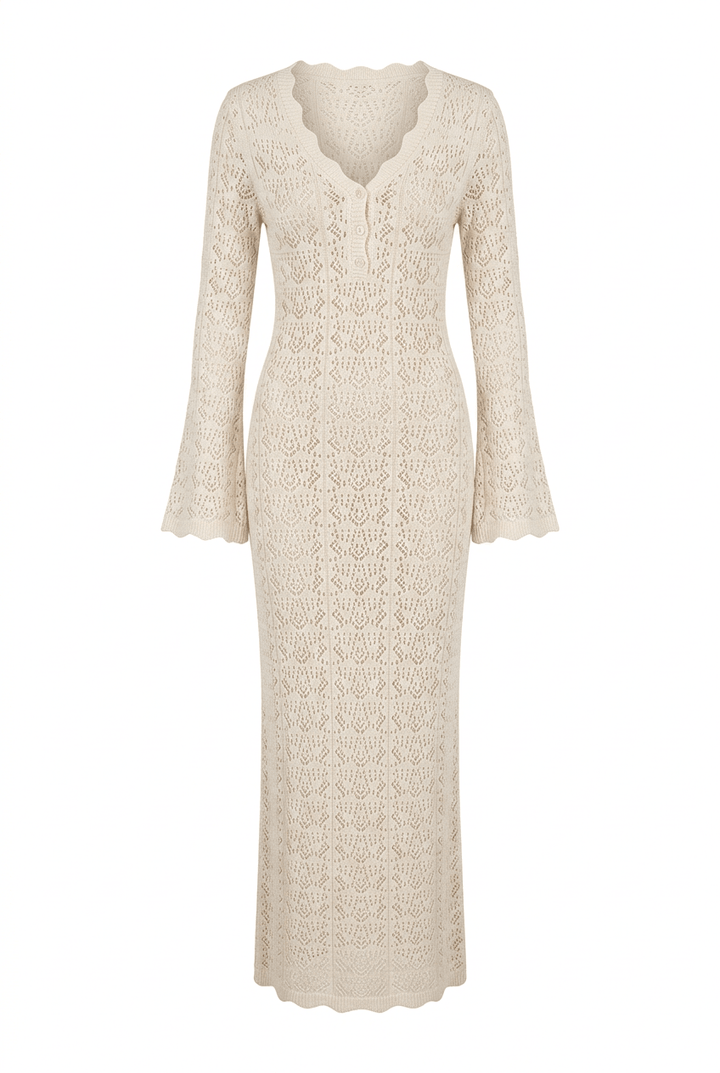 Dagmar Maxi Dress Off White | Kjoler | Smuk