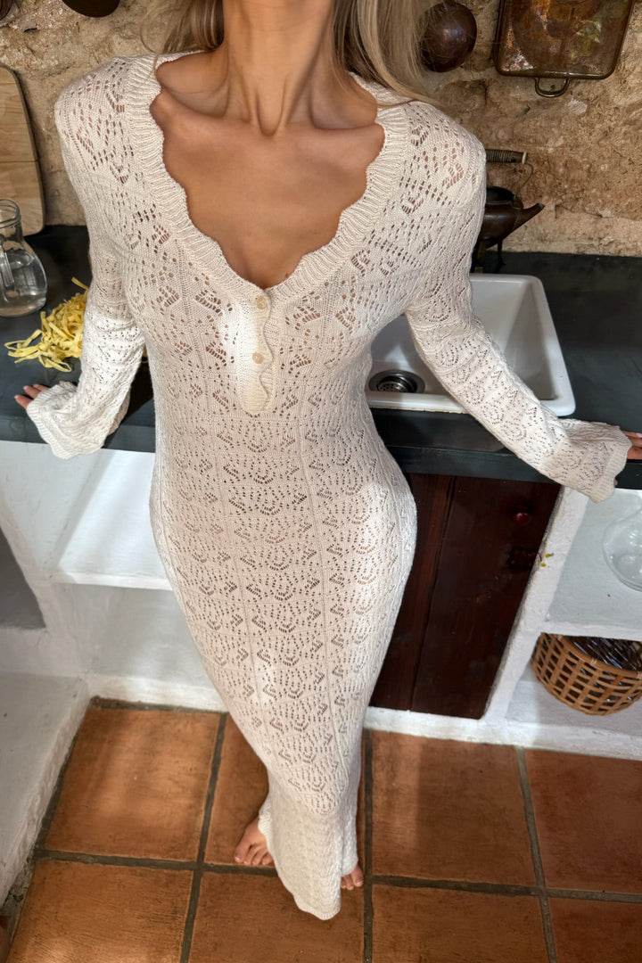 Dagmar Maxi Dress Off White | Kjoler | Smuk - Dameklær på nett