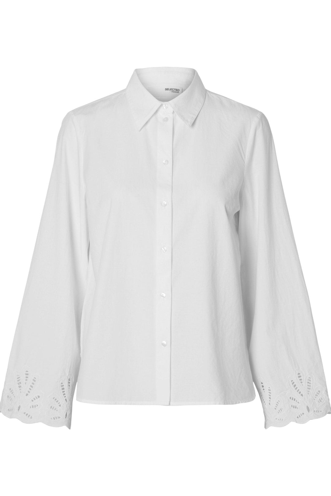 Dahlia Ls Broderi Shirt Bright White | Skjorter og bluser | Smuk - Dameklær på nett