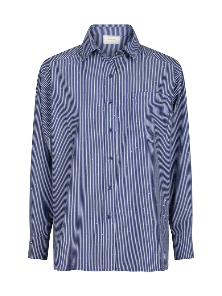 Dalma B Stripe Stone Shirt Dark Blue | Skjorter og bluser | Smuk - Dameklær på nett