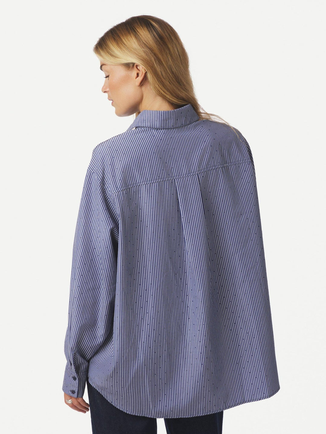 Dalma B Stripe Stone Shirt Midnight Blue | Skjorter og bluser | Smuk - Dameklær på nett
