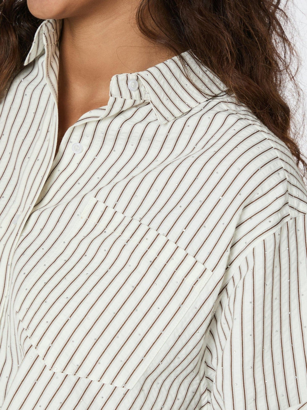 Dalma Crepe Stone Shirt Brown | Skjorter og bluser | Smuk - Dameklær på nett