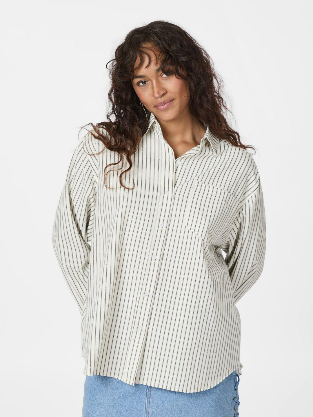 Dalma Crepe Stone Shirt Brown | Skjorter og bluser | Smuk - Dameklær på nett