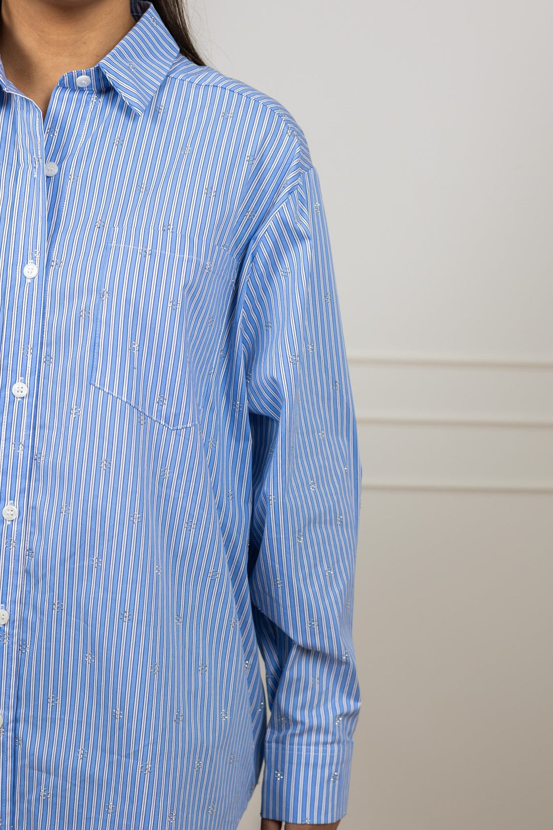 Dalma Decoration Shirt Light Blue | Skjorter og bluser | Smuk