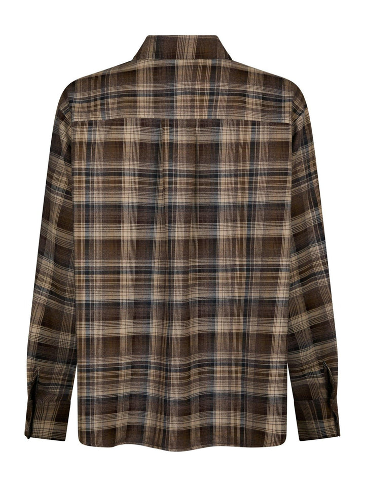 Dalma Flannel Check Shirt Dark Taupe | Skjorter og bluser | Smuk