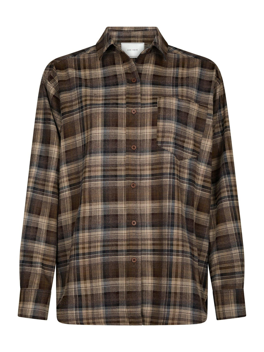 Dalma Flannel Check Shirt Dark Taupe | Skjorter og bluser | Smuk