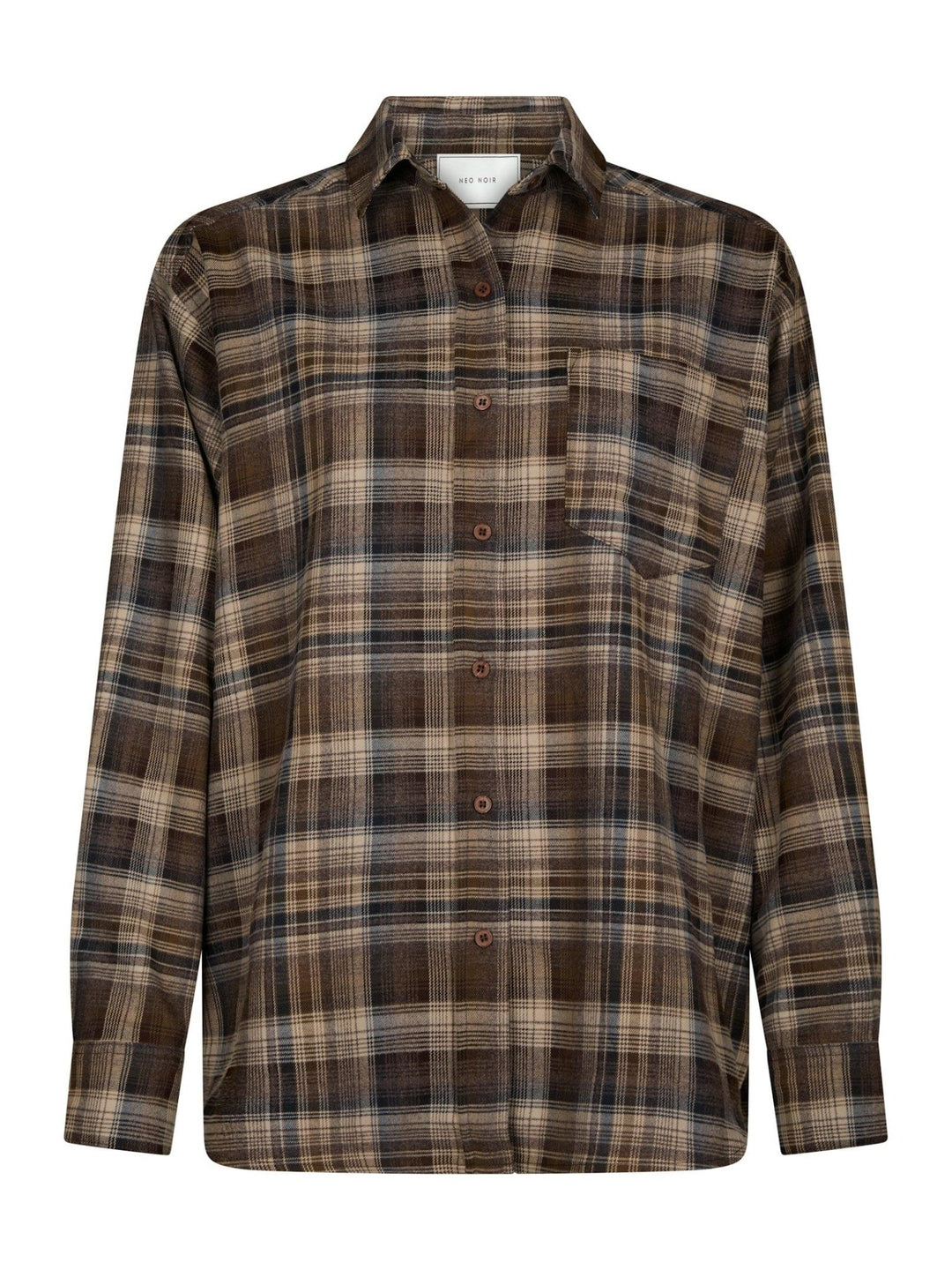 Dalma Flannel Check Shirt Dark Taupe | Skjorter og bluser | Smuk