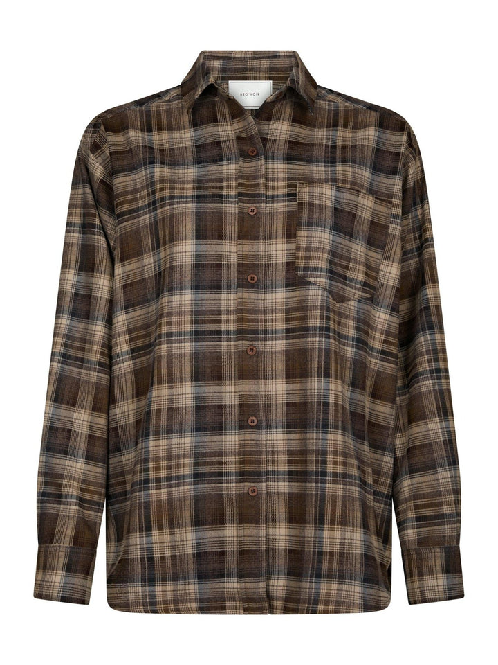 Dalma Flannel Check Shirt Dark Taupe | Skjorter og bluser | Smuk