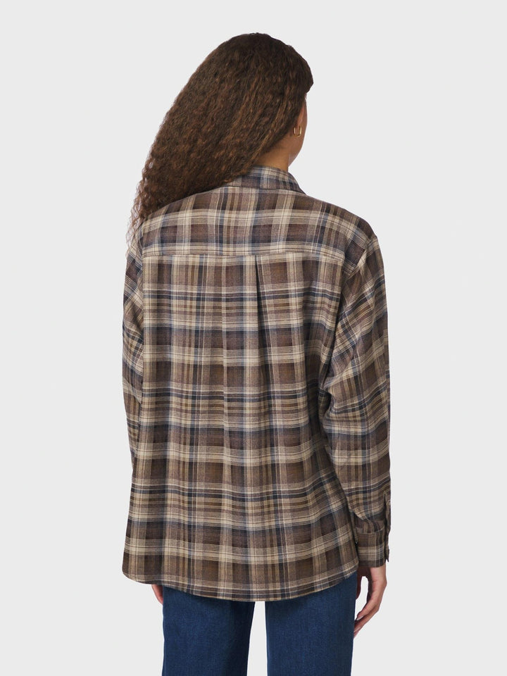 Dalma Flannel Check Shirt Dark Taupe | Skjorter og bluser | Smuk