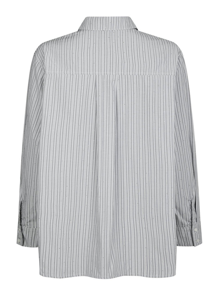 Dalma Stripe Stone Shirt Light Grey | Skjorter og bluser | Smuk - Dameklær på nett