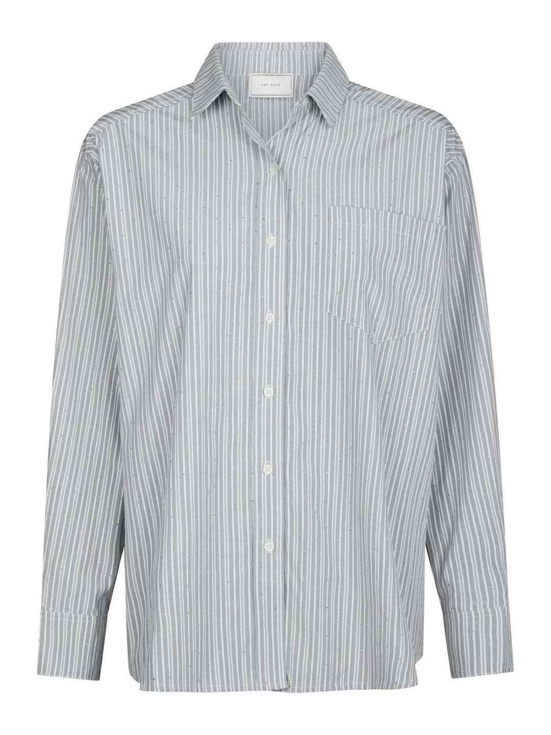 Dalma Stripe Stone Shirt Light Grey | Skjorter og bluser | Smuk - Dameklær på nett