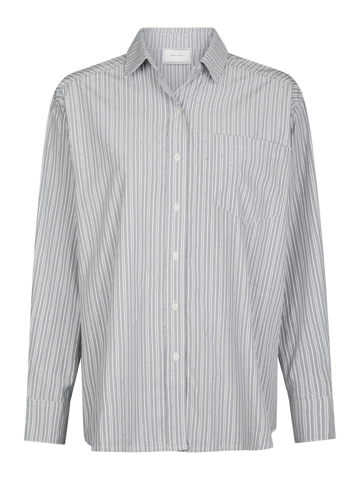 Dalma Stripe Stone Shirt Light Grey | Skjorter og bluser | Smuk - Dameklær på nett