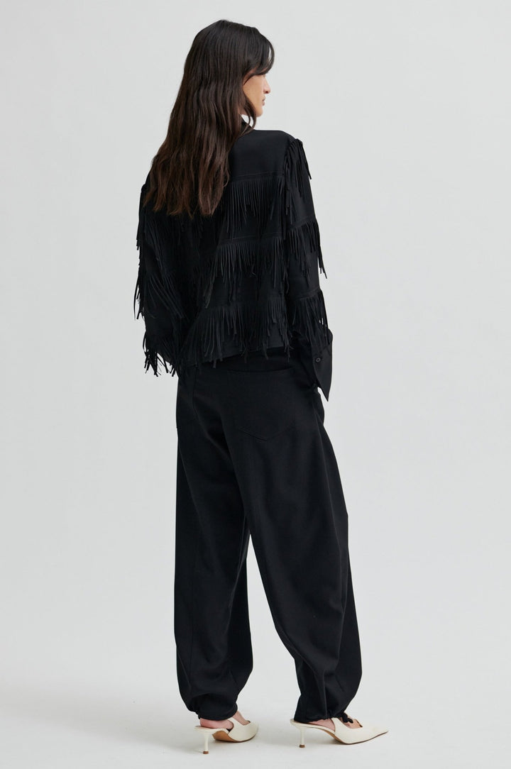 Dancing Cropped Shirt Black | Skjorter og bluser | Smuk - Dameklær på nett